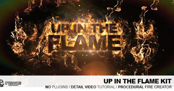 Logo演示火焰燃烧特效素材库精选AE模板 Up In The Flames Kit