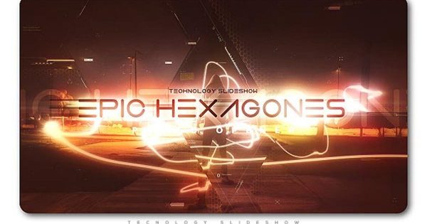 超级六边形幻灯片开场特效素材库精选AE模板 Epic Hexagones Technology Slideshow