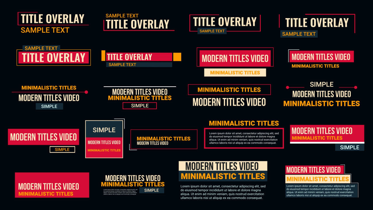 21个创意动画全屏标题素材库精选AE模板