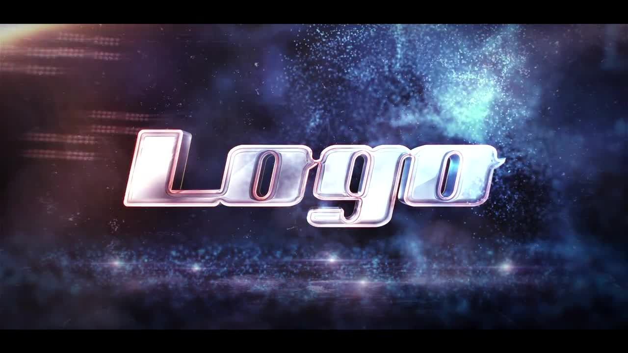 具有未来主义外观的电影粒子徽标显示素材库精选AE模板