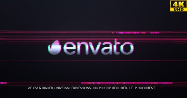 高科技数据失真故障特效logo演示素材库精选AE模板 Distortion Glitch Logo