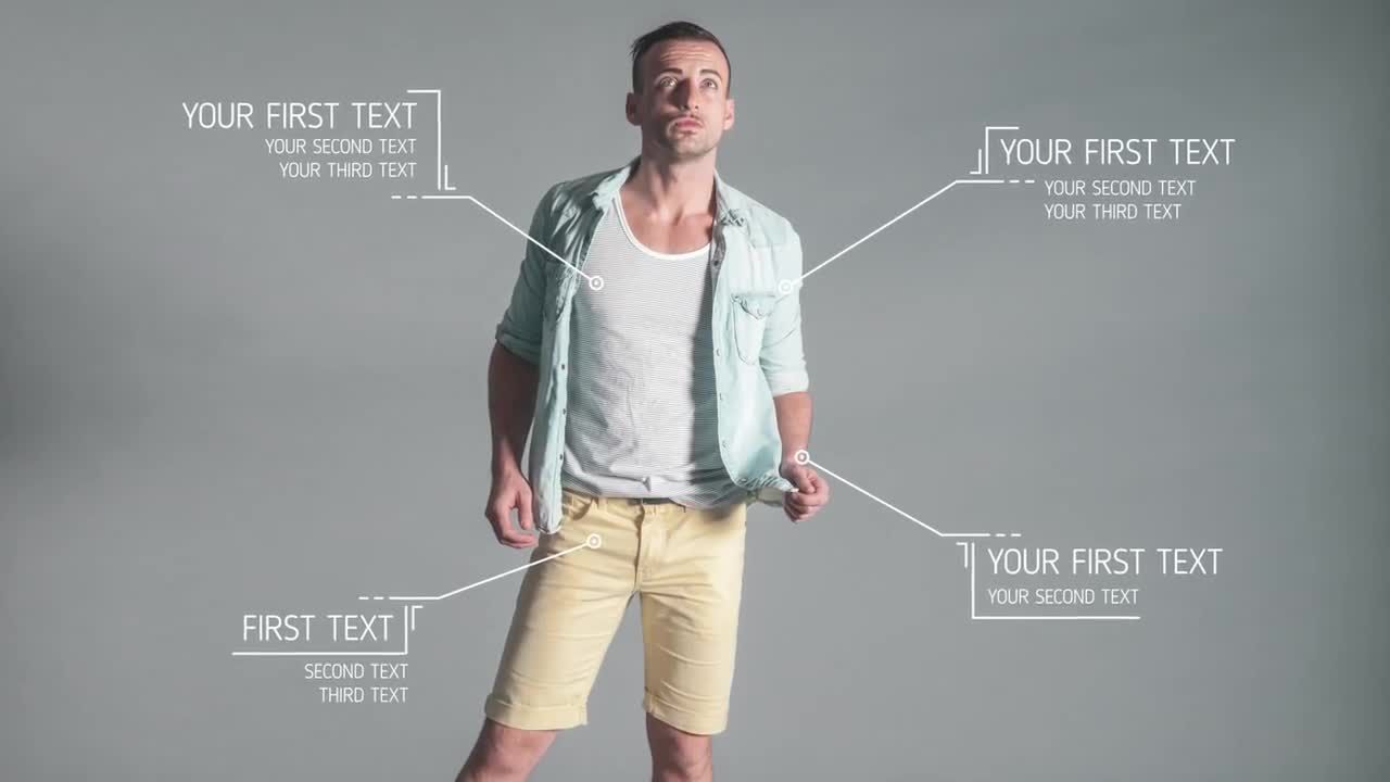 4种标注标题动画素材库精选AE模板