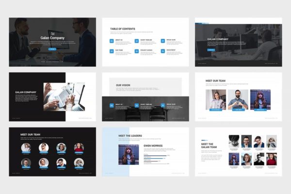 创业企业团队介绍PPT设计模板 Galan : Powerpoint Presentation