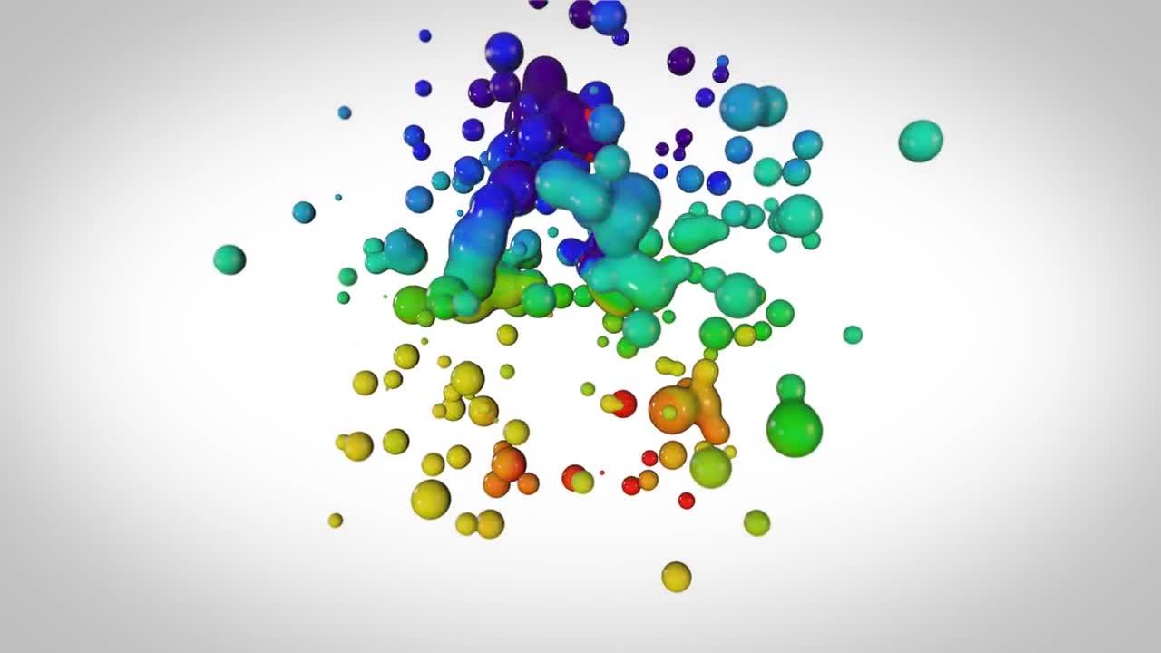 3D液体模拟融合图标素材库精选AE模板