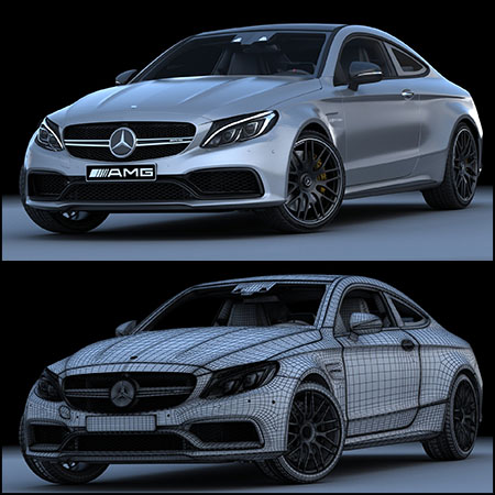 梅赛德斯-奔驰 C63 AMG Coupe 2016 汽车素材之家精选3D模型