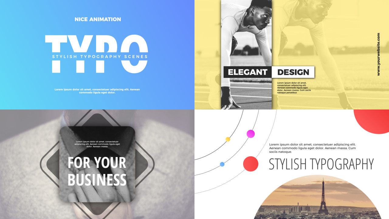 12组现代排版标题字幕特效素材库精选AE模板