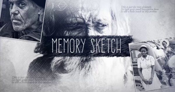 素描艺术效果回忆录视频相册素材库精选AE模板v1 Memory Sketch