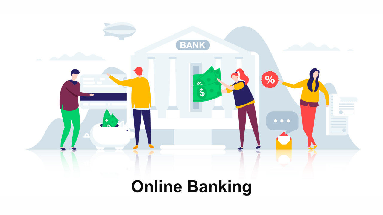 网上银行扁平化概念动画效果素材库精选AE模板