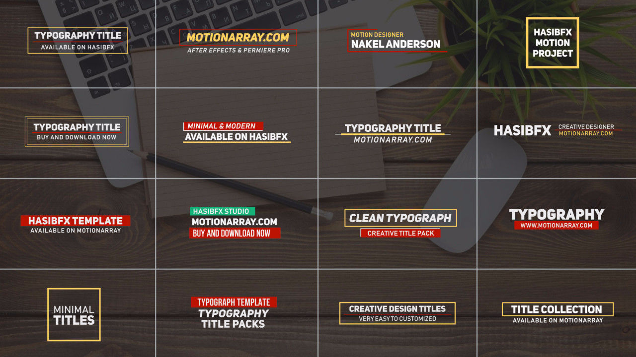 16个干净色彩鲜艳创意的全屏标题动画素材库精选AE模板