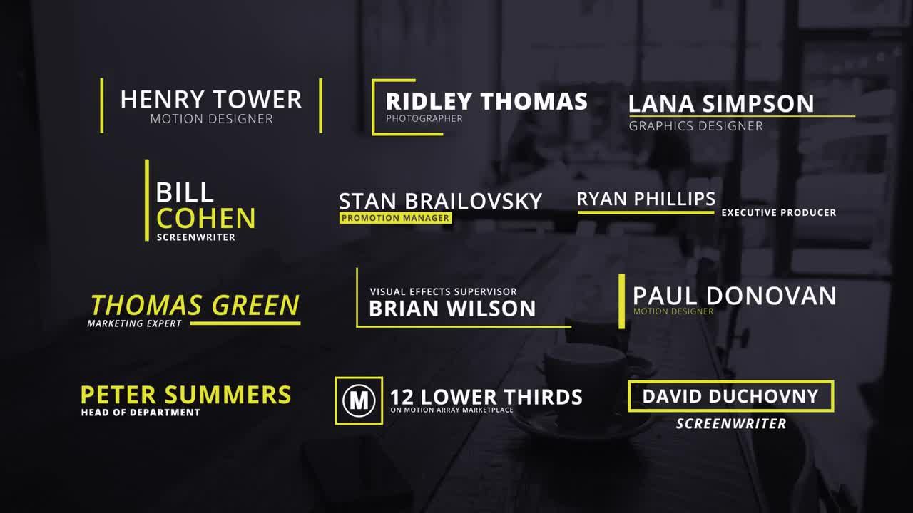 12个独特的纪录片下三分之一标题动画素材库精选AE模板