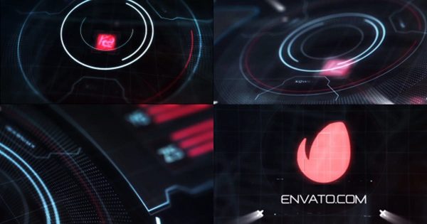 高科技HUD动画特效Logo演示素材库精选AE模板 Hi-Tech HUD Logo Reveal