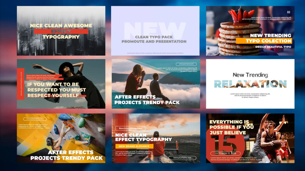 动画排版现代全屏标题素材库精选AE模板