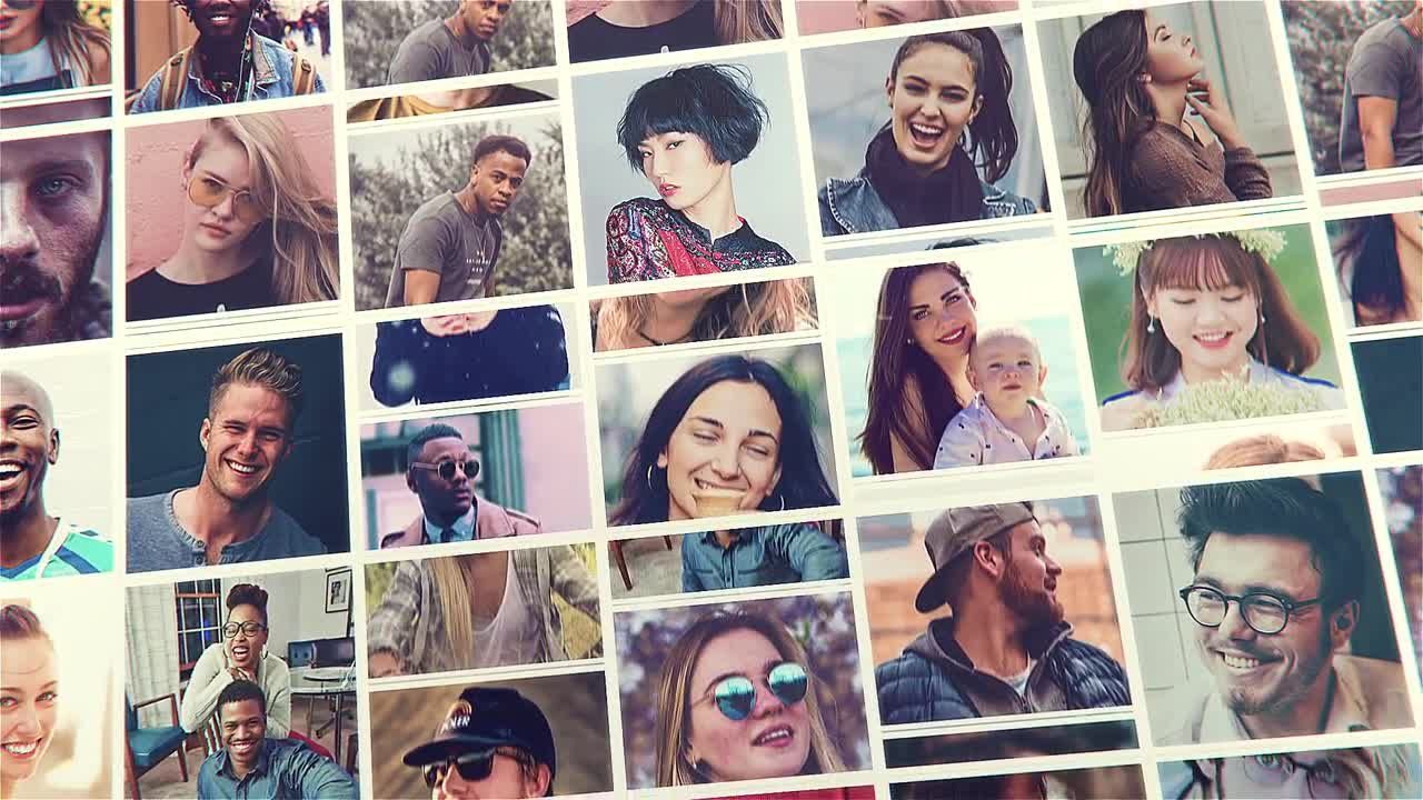 动态照片墙logo标识动画展示素材库精选AE模板