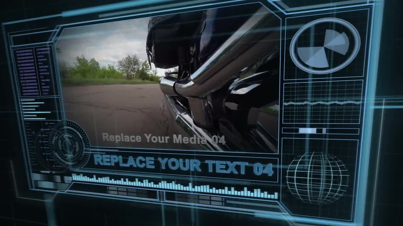 动态文本动画和时尚的过渡效果的科幻屏幕素材库精选AE模板