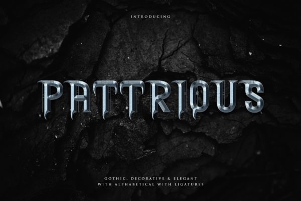 优雅哥特式英文衬线字体下载 Pattrious – Elegant Gothic Display Typeface