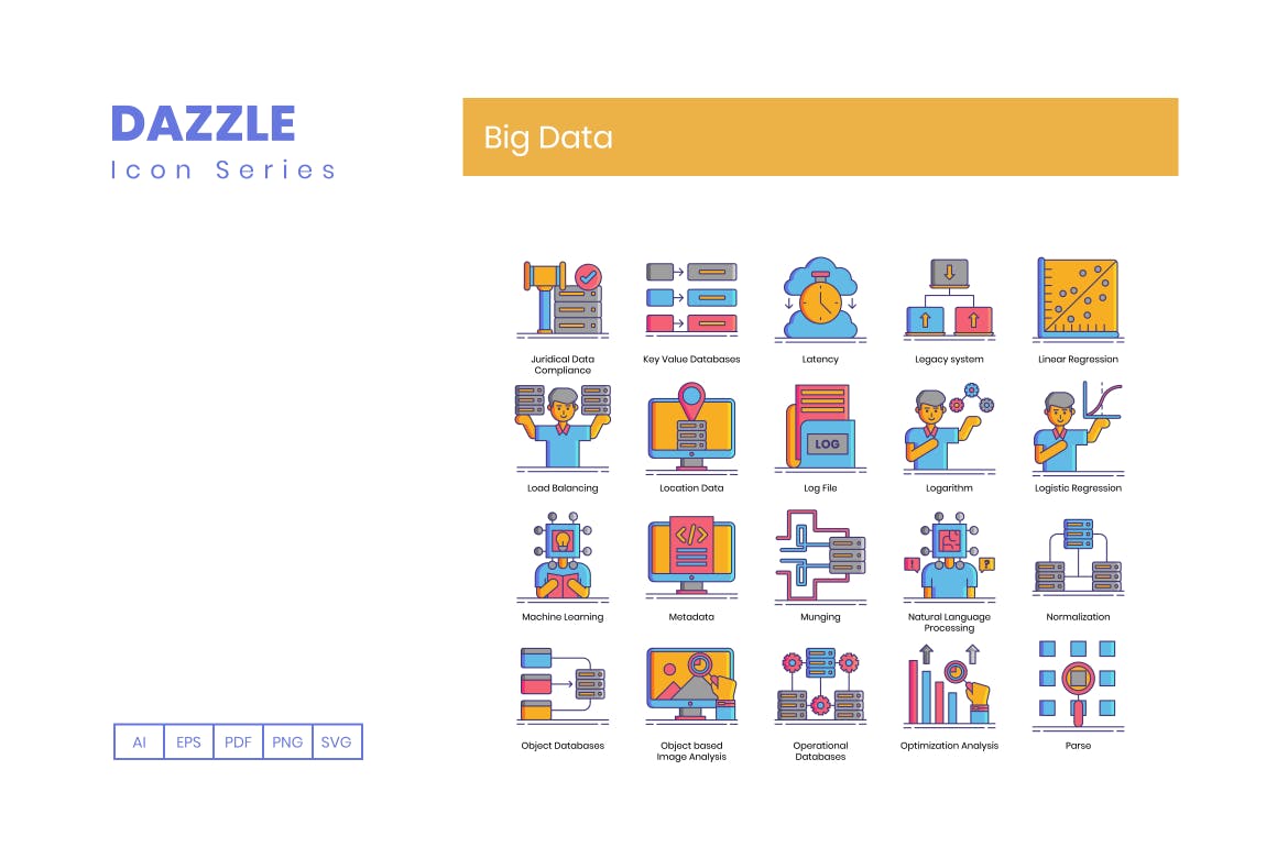 110枚大数据主题矢量素材库精选图标 Big Data Icons插图(3)