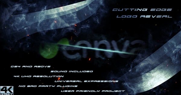 3D神秘刀光特效logo演示素材库精选AE模板 Cutting Edge Logo Reveal