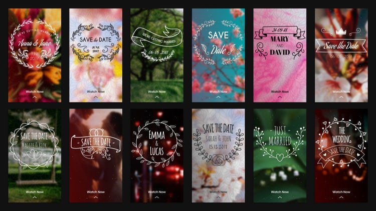 12个Instagram的故事婚礼素材库精选AE模板