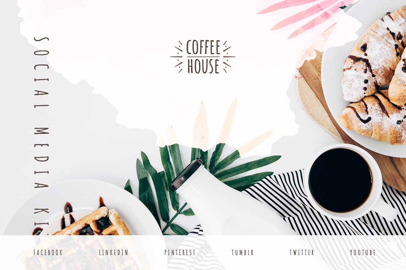 清新简约时尚优雅高端小资情调咖啡banner海报DM宣传单设计模板素材库精选插图