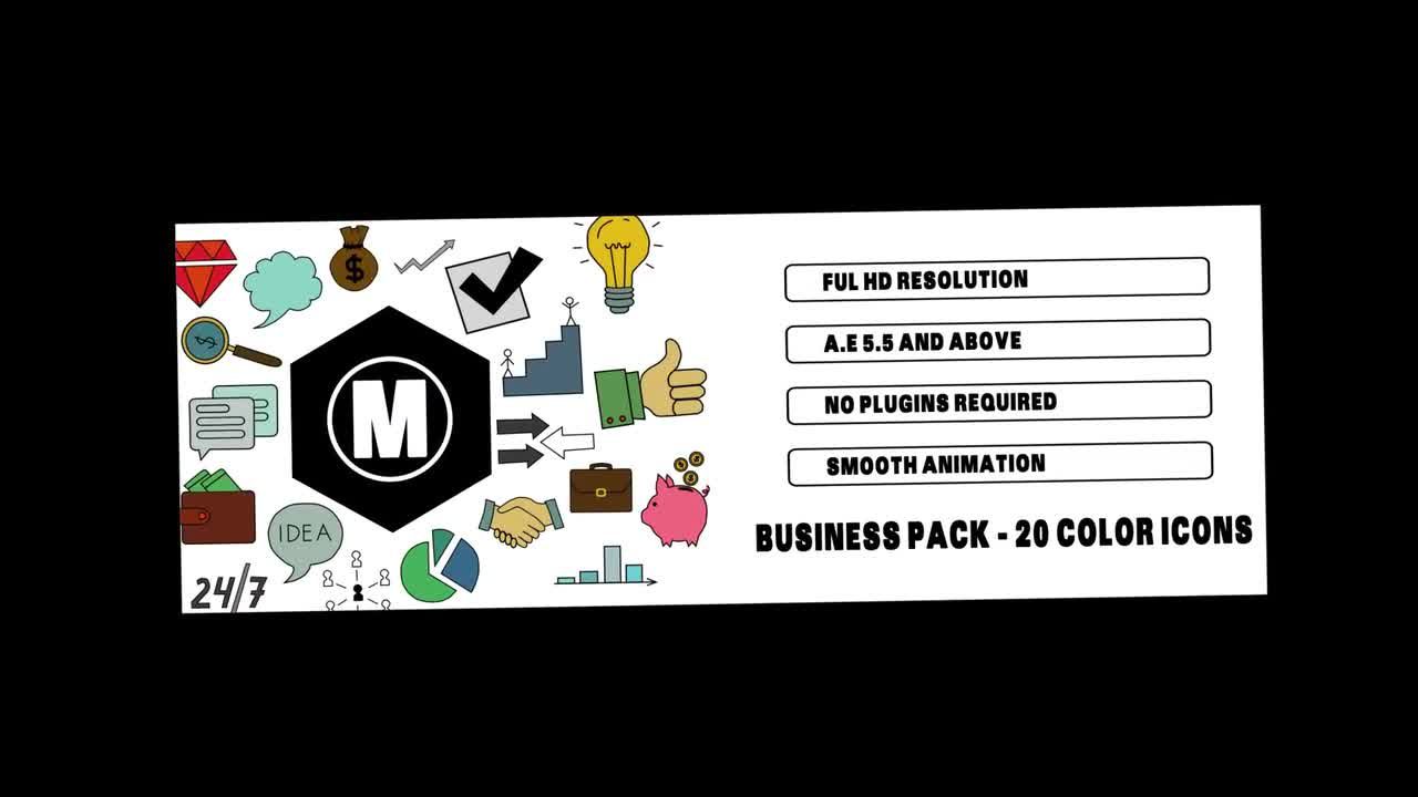 20个彩色动态Logo图标包素材库精选AE模板