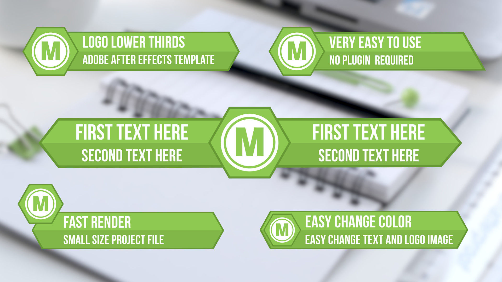 6个自定义徽标下三分之一素材库精选AE模板