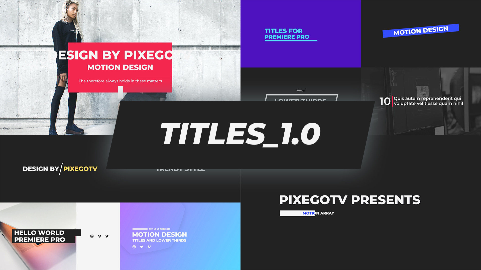 可定制的标题/排版包素材库推荐Pr模板