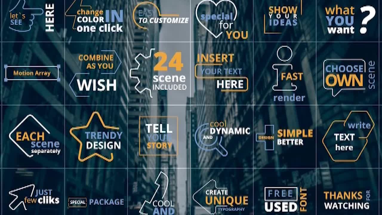 24个现代标题动画素材库推荐PR模板