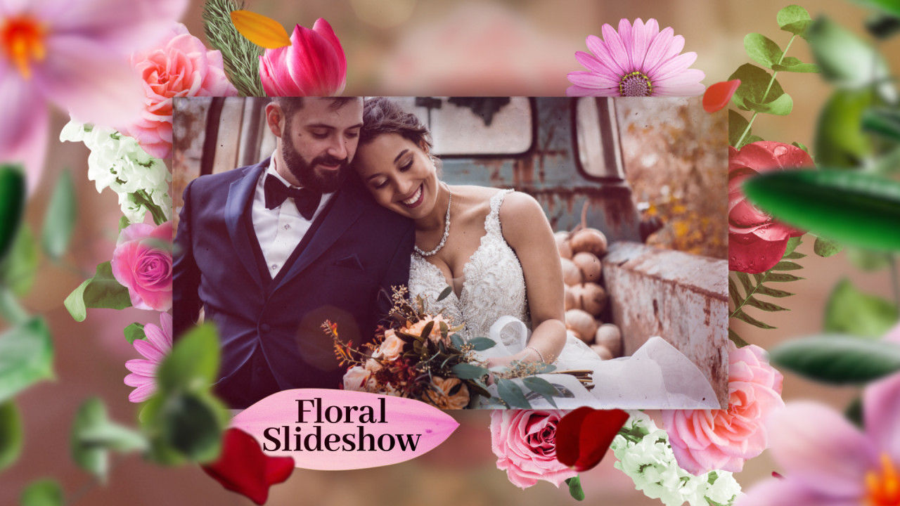 花卉元素幻灯片素材库精选AE模板