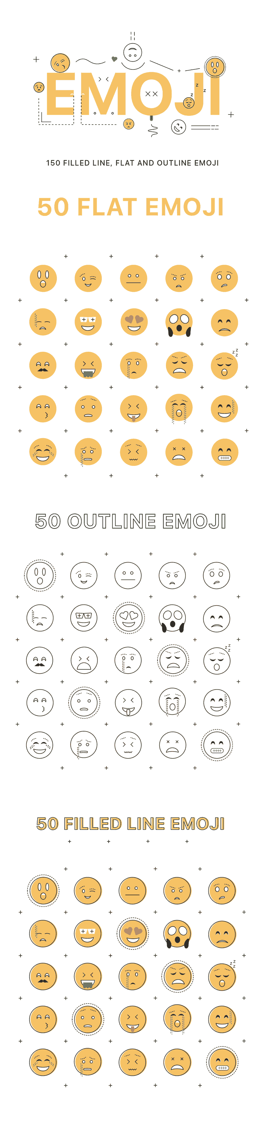 漂亮精细的矢量表情包源文件下载[AI]插图