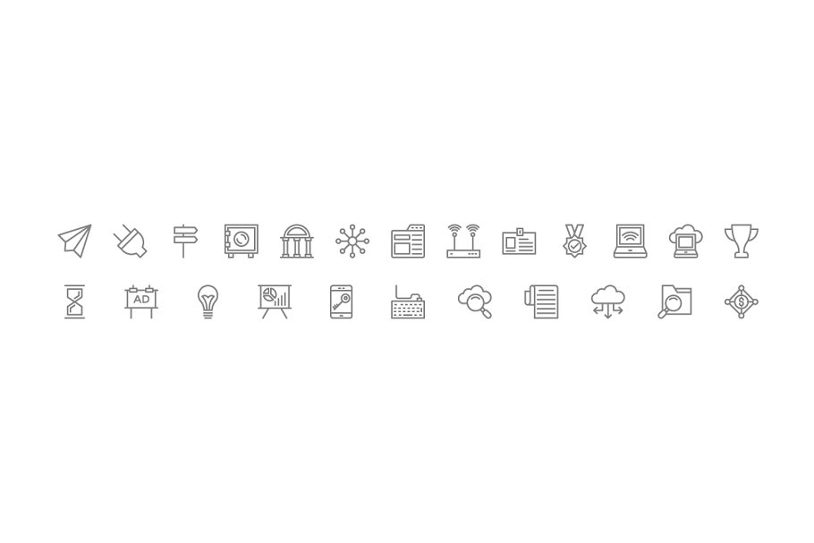 180枚数字营销线条图标 180 Digital Marketing Line Icons插图(2)