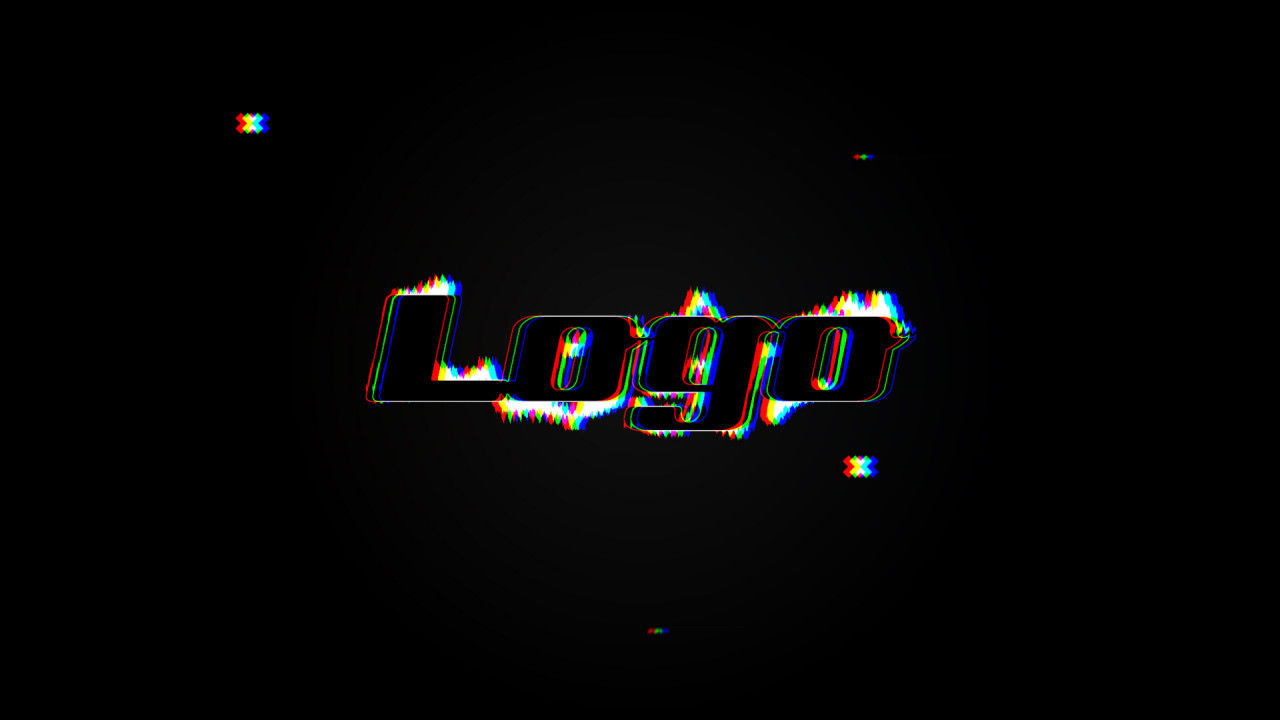 快速时尚的电子故障徽标显示素材库推荐Pr模板