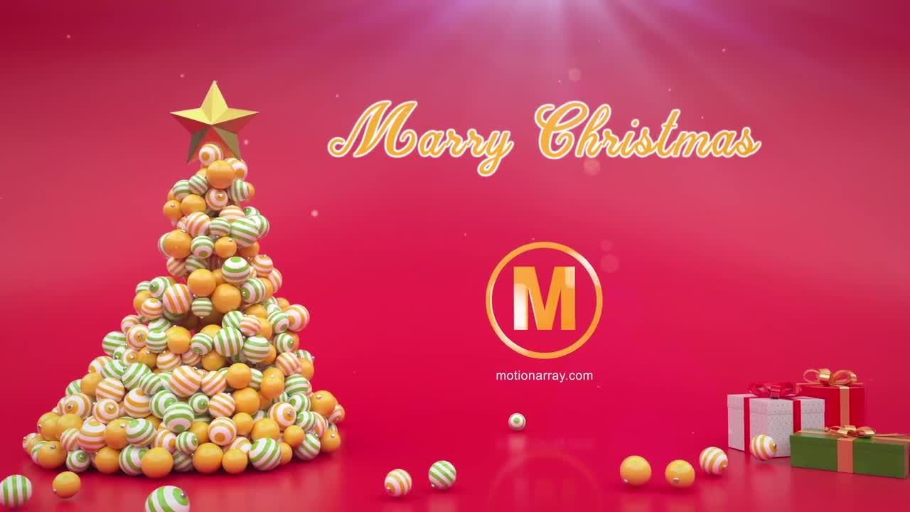 动态圣诞树徽标素材库精选AE模板