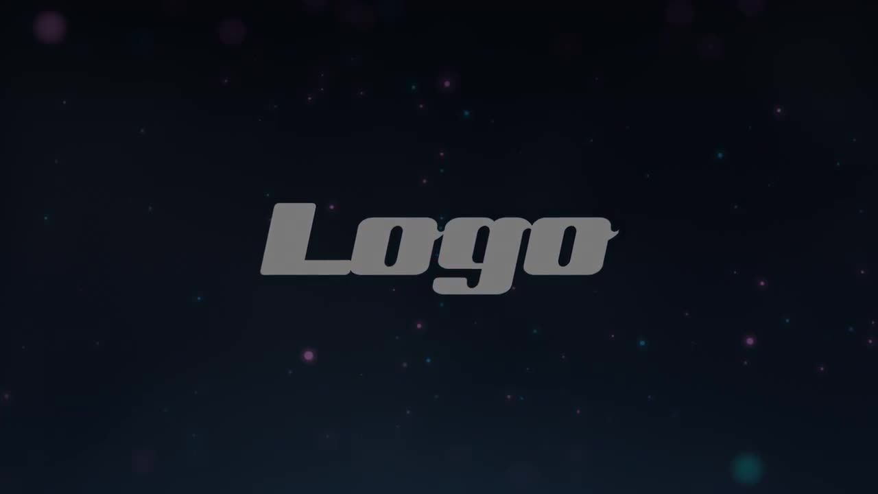 充满彩色霓虹灯条纹的动画徽标素材库精选AE模板