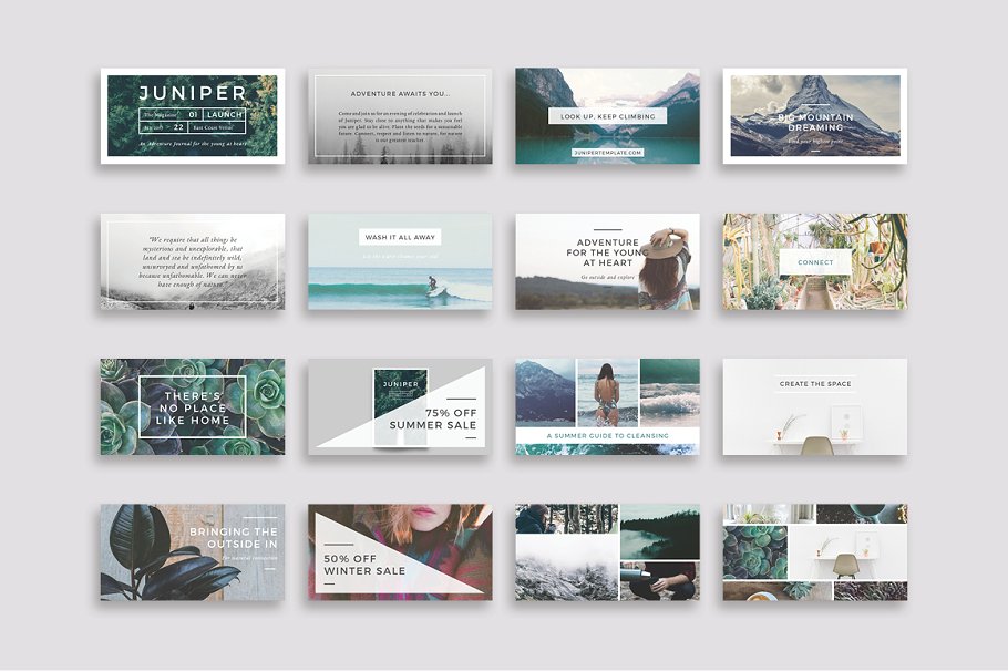 社交媒体风景类贴图模板素材库精选 J U N I P E R Social Media BUNDLE插图(7)