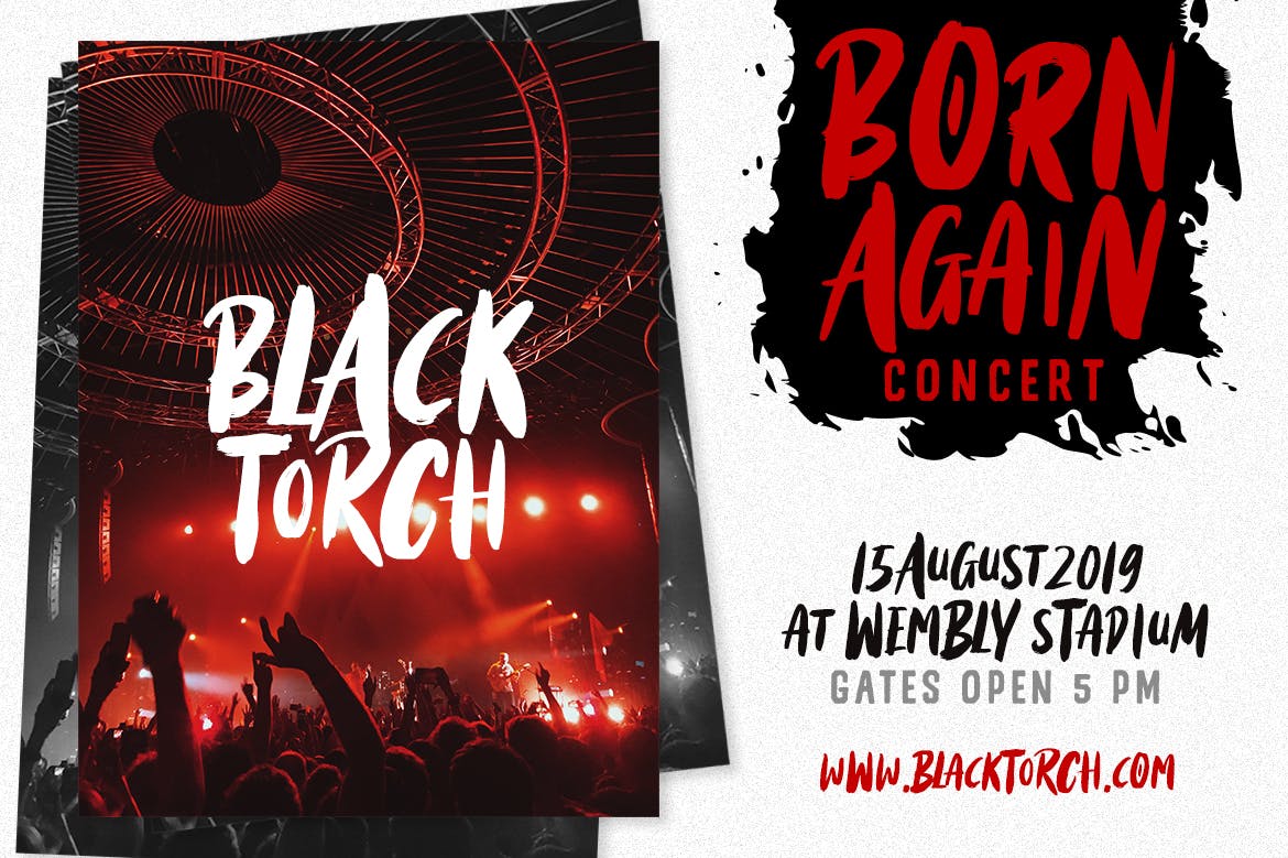 英文干笔刷画笔字体 Black Torch – Dry Brush Font插图(3)