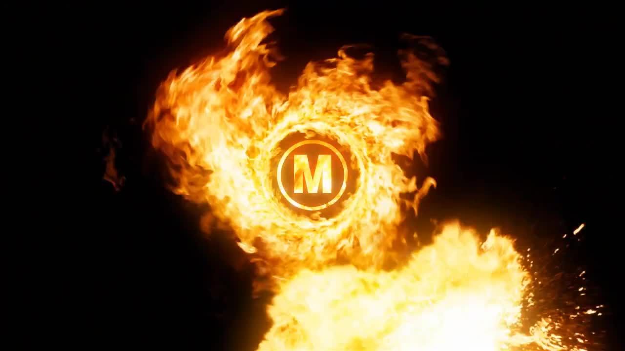 火焰旋转开场动画素材库精选AE模板