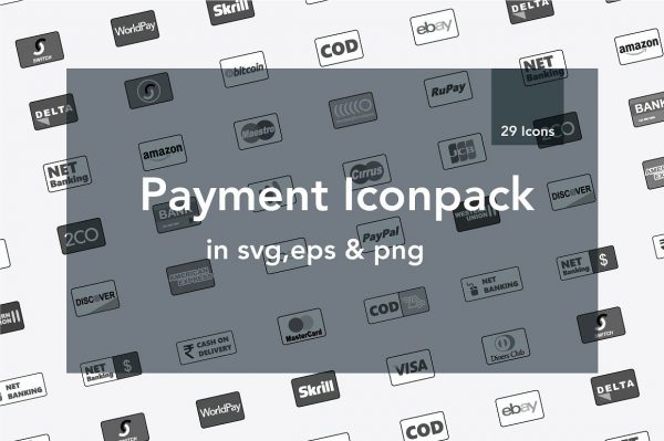 灰色支付工具图标 Payment Methods (Grey)