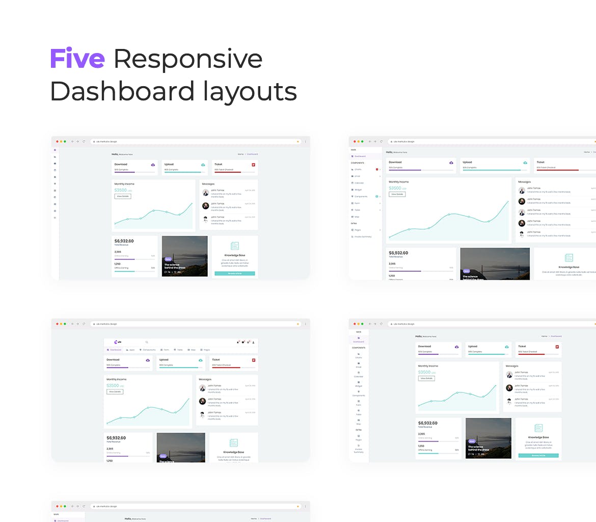 基于Bootstrap框架开发的网站系统管理后台HTML模板素材库精选 Dashboard HTML Template for Bootstrap 4插图(3)