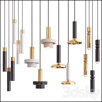 4种款式的吊灯餐厅灯酒吧吊灯素材之家精选3D模型