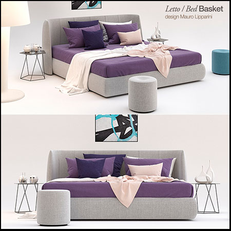 布艺双人床3DMAX模型