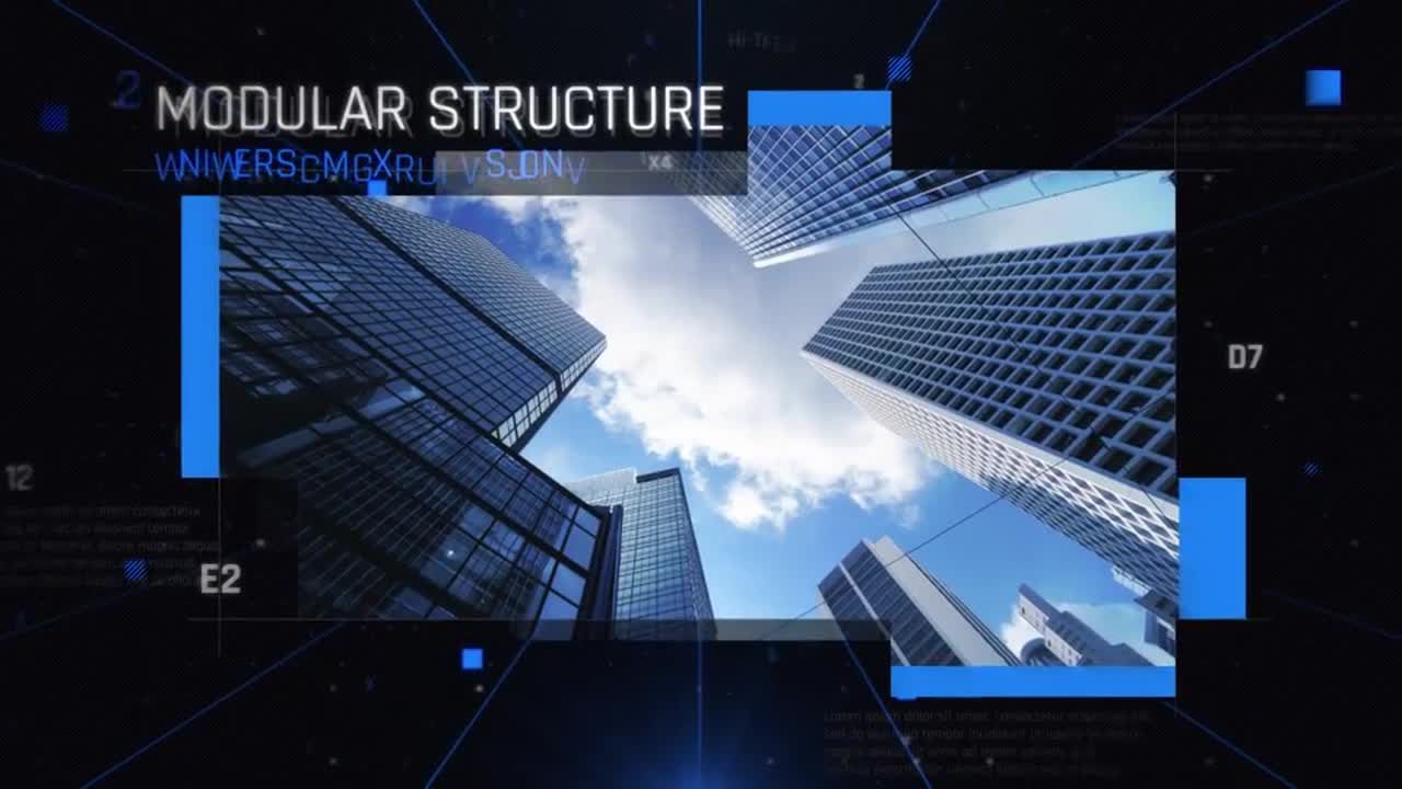 时尚的数字效果和图片组合幻灯片素材库精选AE模板