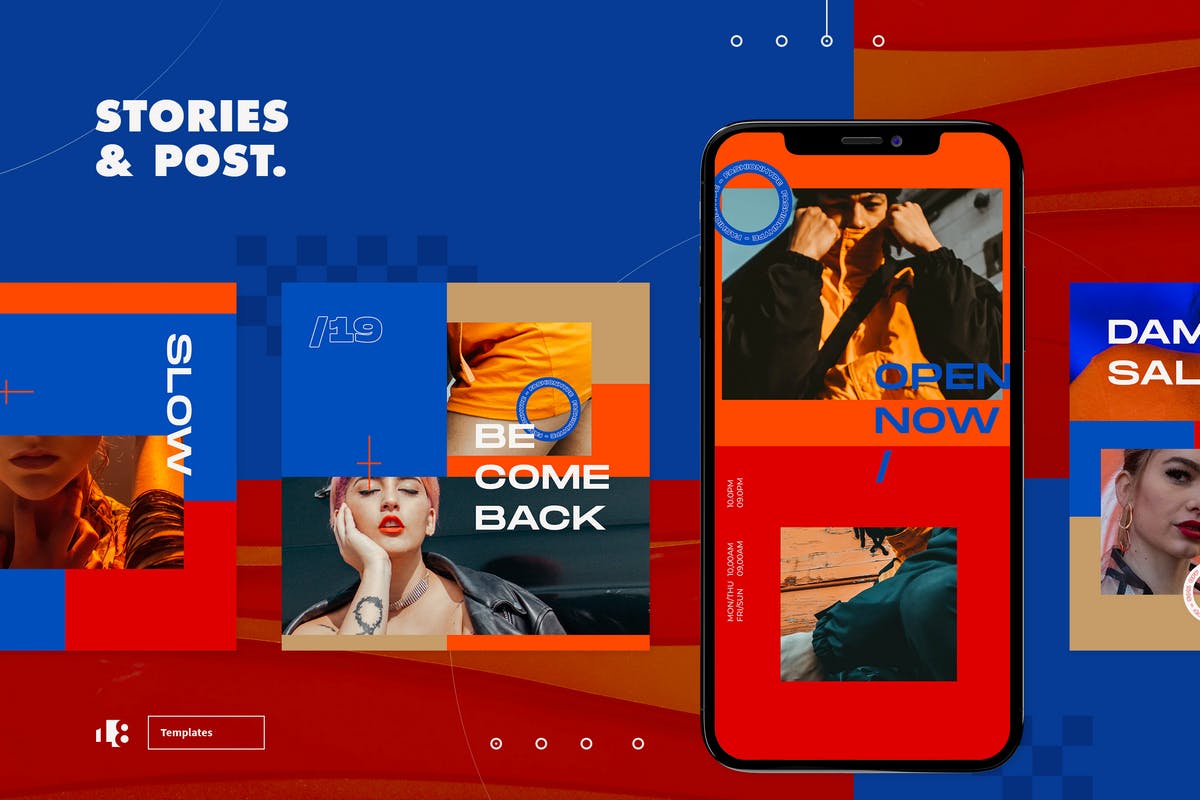 时尚美妆品牌适用的Instagram社交贴图设计模板素材库精选 Instagram Template插图(4)