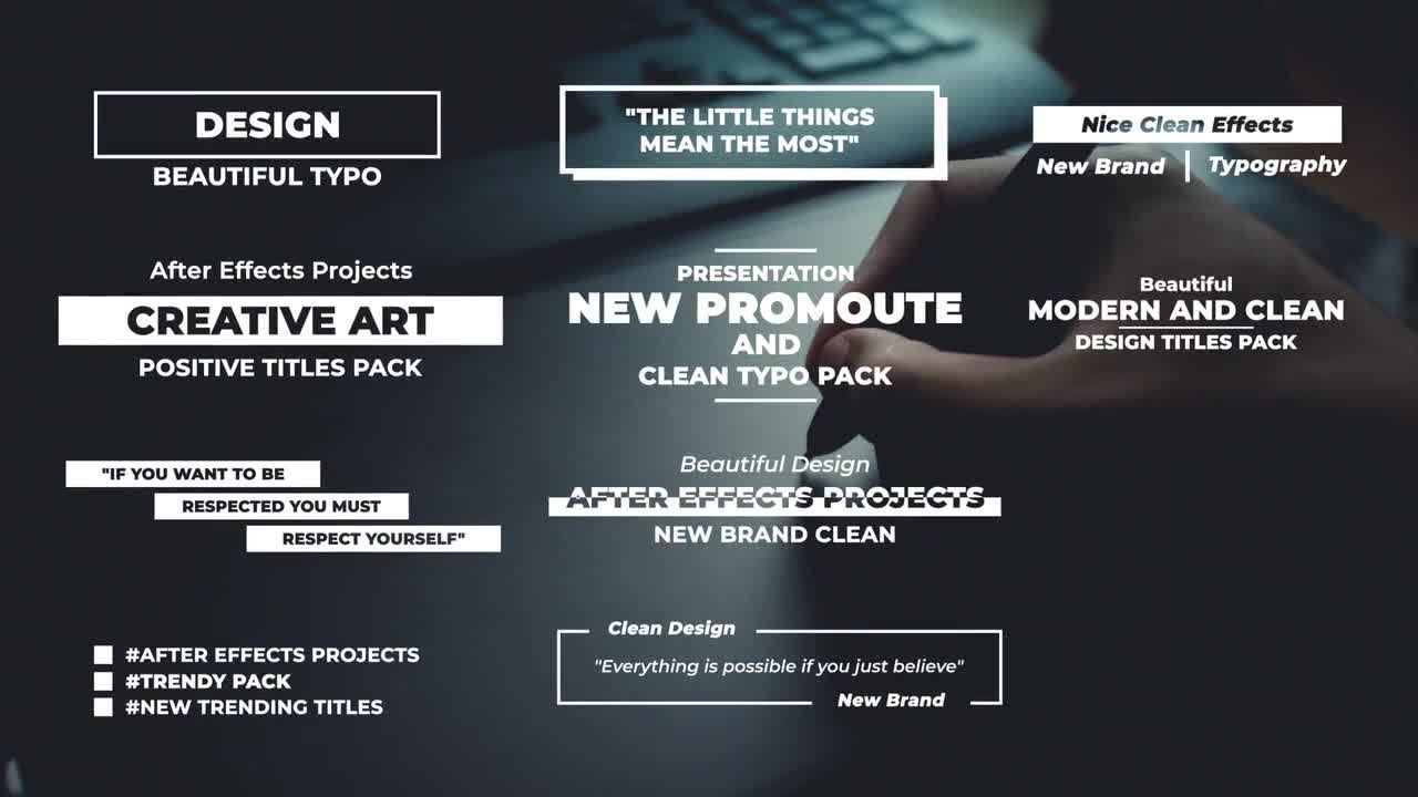 10个现代独特的动画全屏标题素材库精选AE模板