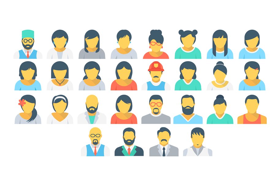 140枚职业人物形象扁平化设计图标素材 140 Flat Professions Icons插图(3)