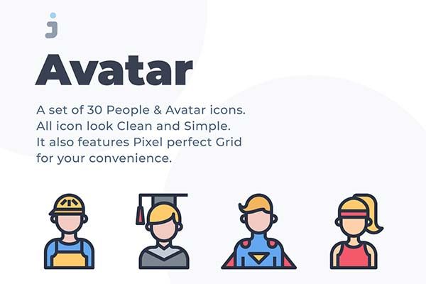 APP与网站常用的虚拟形象头像图标下载[Ai]