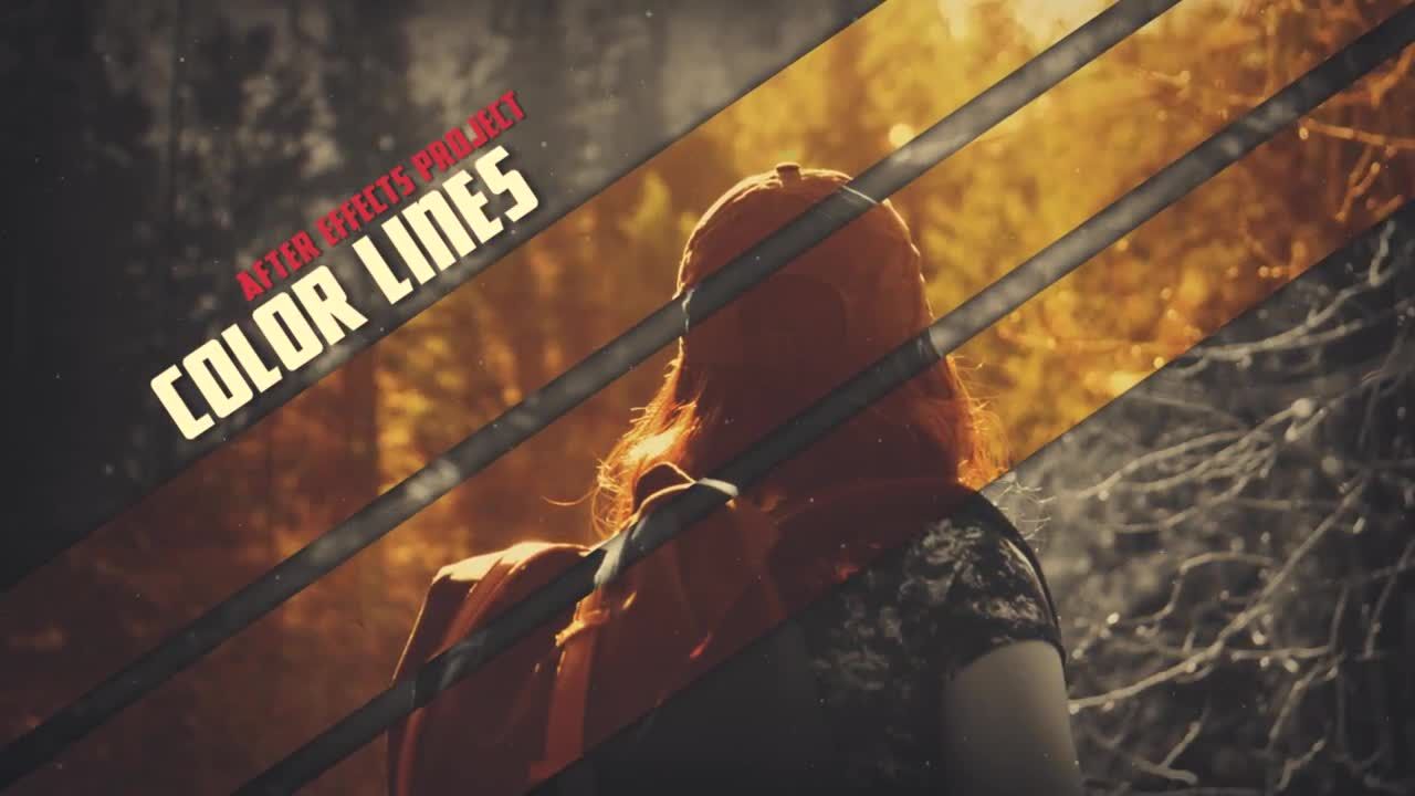 效果后色线动画照片视频素材库精选AE模板