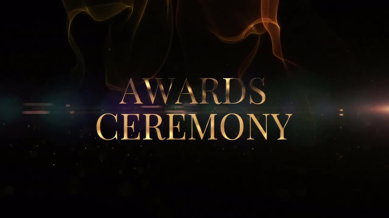 醒目的金色文字效果和美丽的金色过渡pr文本模板