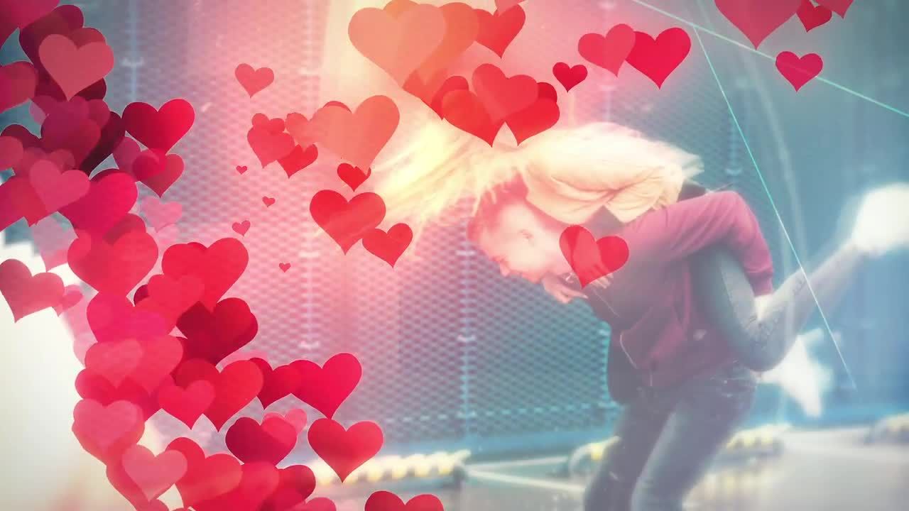 浪漫心形动态过渡效果婚礼照片展示素材库精选AE模板