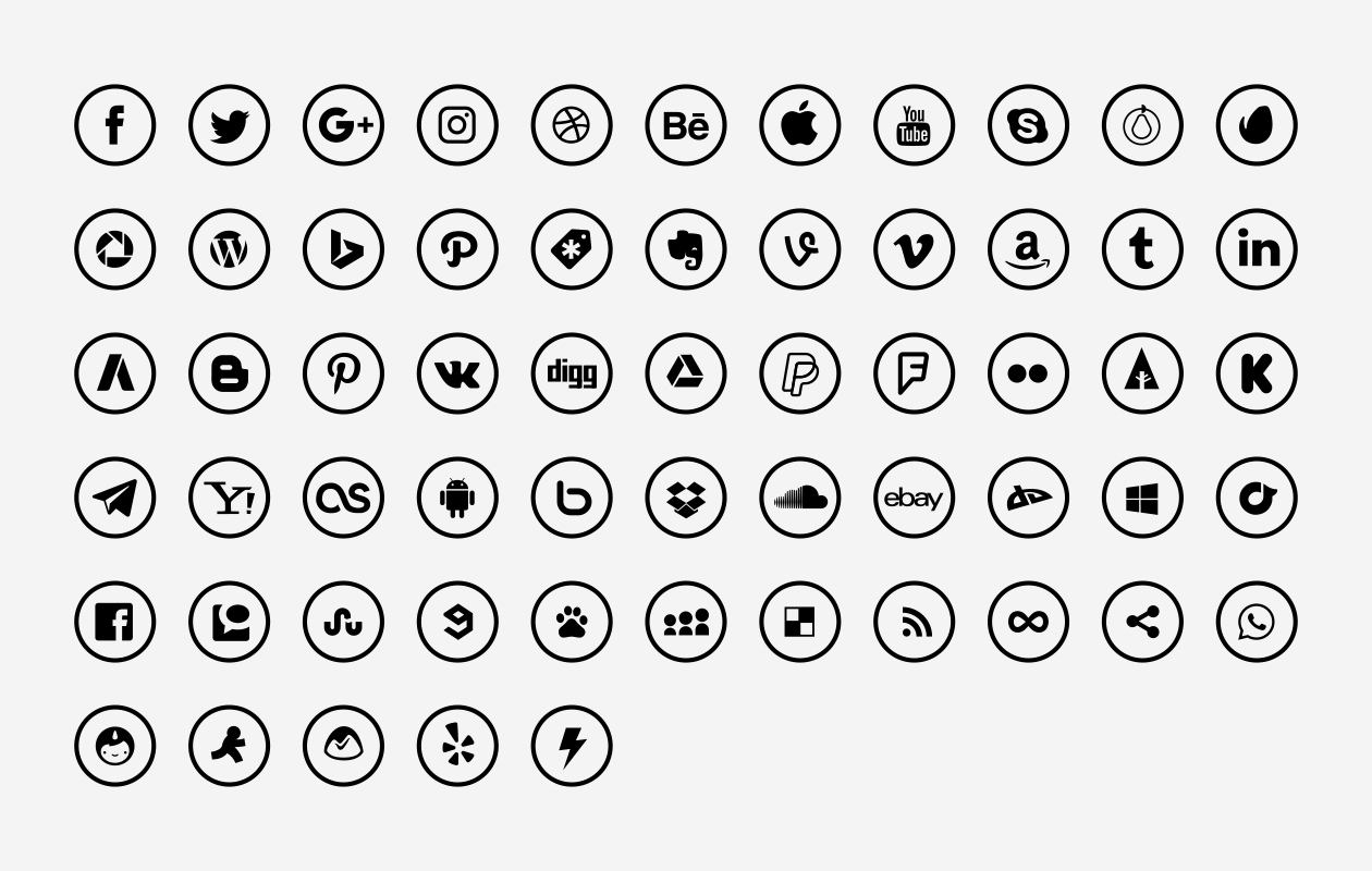 主流社交媒体矢量图标合集 Vector Social Media Icons 2017插图(2)