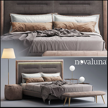 novaluna欧式双人床3DMAX模型
